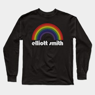 Elliott Smith / Vintage Rainbow Design // Fan Art Design Long Sleeve T-Shirt